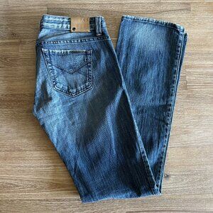 Armani Exchange Jeans Womans Size 4 Low Rise Straight Leg Distressed Denim